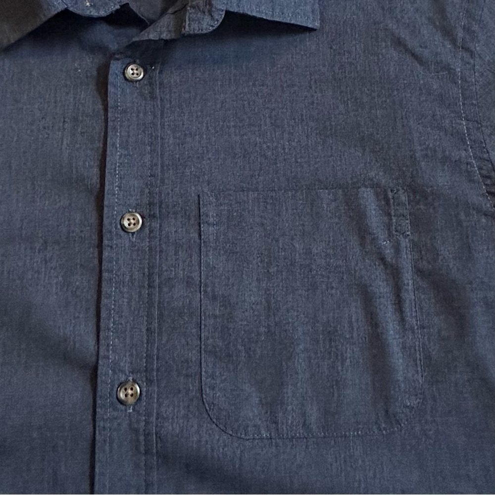 OLD NAVY Everyday Shirt Long Sleeve Regular Fit Top Button Down Navy Men's M - Picture 4 of 13
